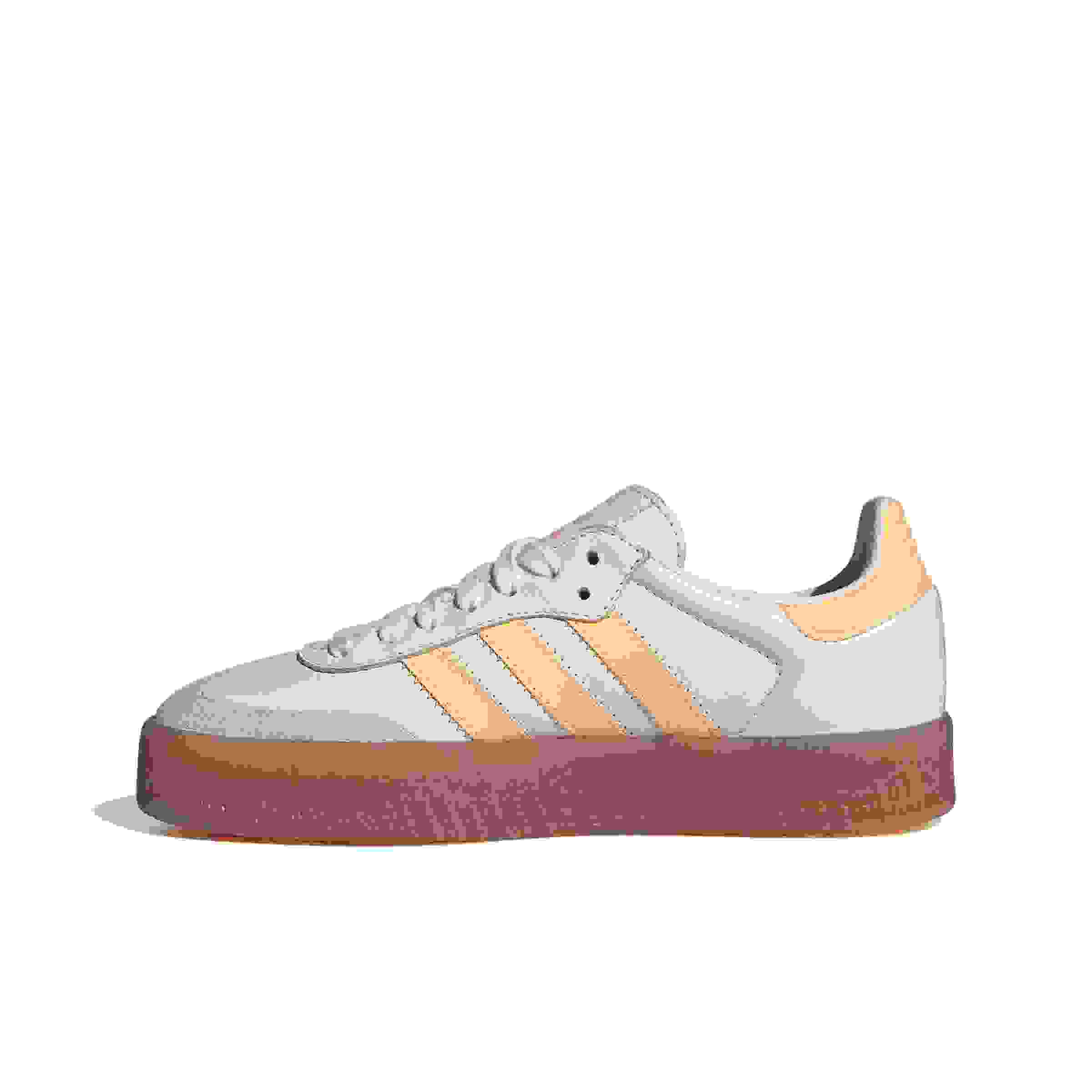 adidas Originals Sambae Grade School Girls' "Ftwr White/Acid Orange/Gold Metallic" Shoe